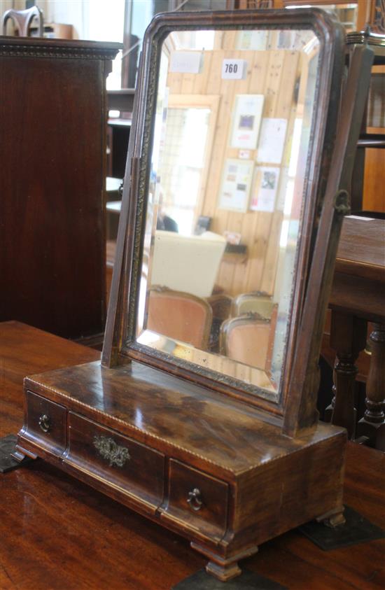 George III mahogany toilet mirror